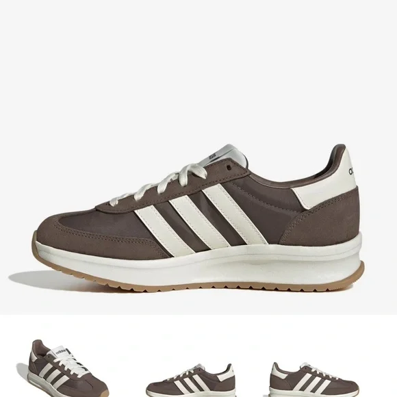Adidas Women’s Rn 70’s 2.0 Dark Brown and White Sneakers - Picture 2 of 8
